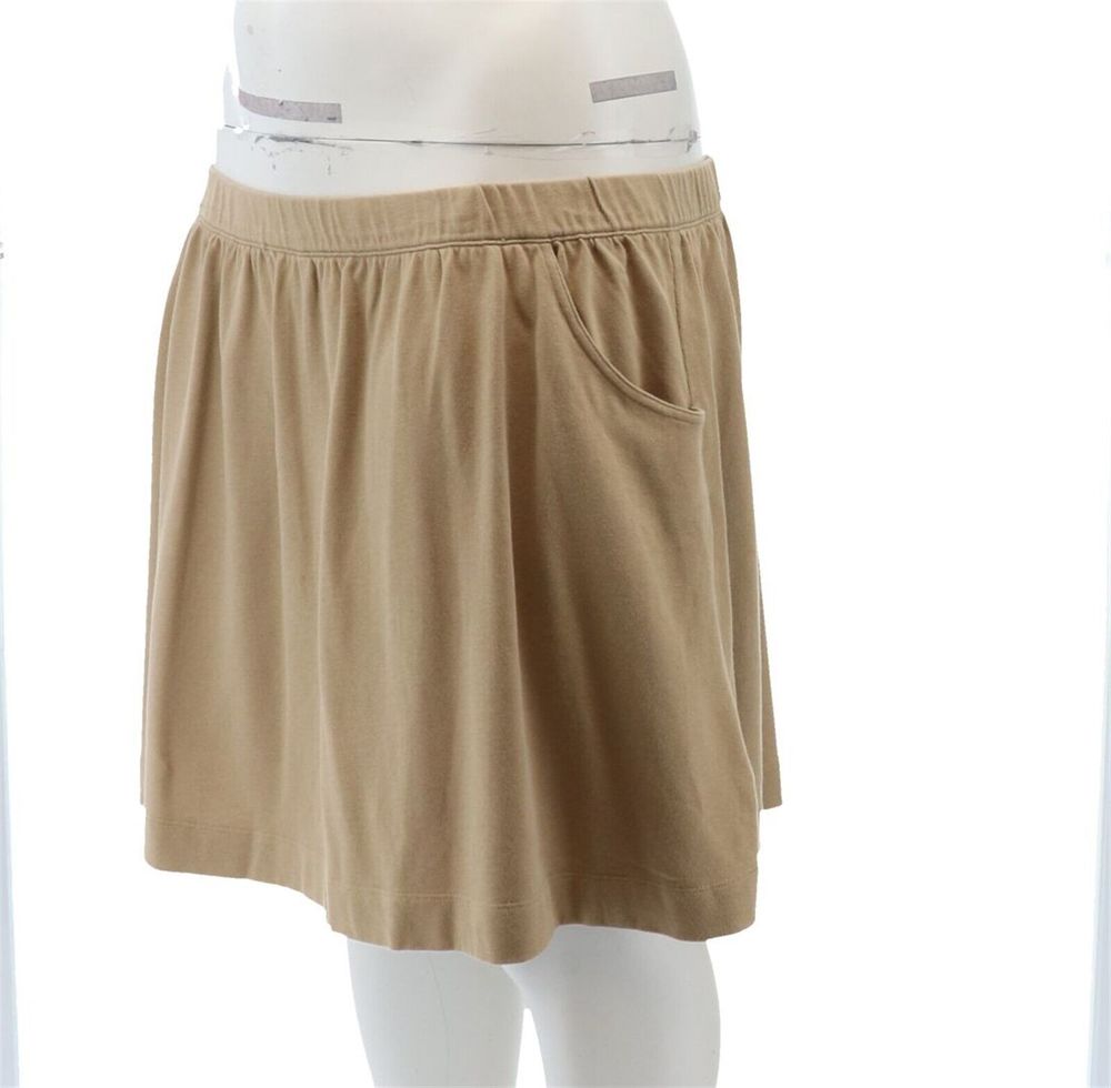 Lands' End Women's Knit Gathered Skort Khaki 20 NEW 403723 - Picture 2 of 8
